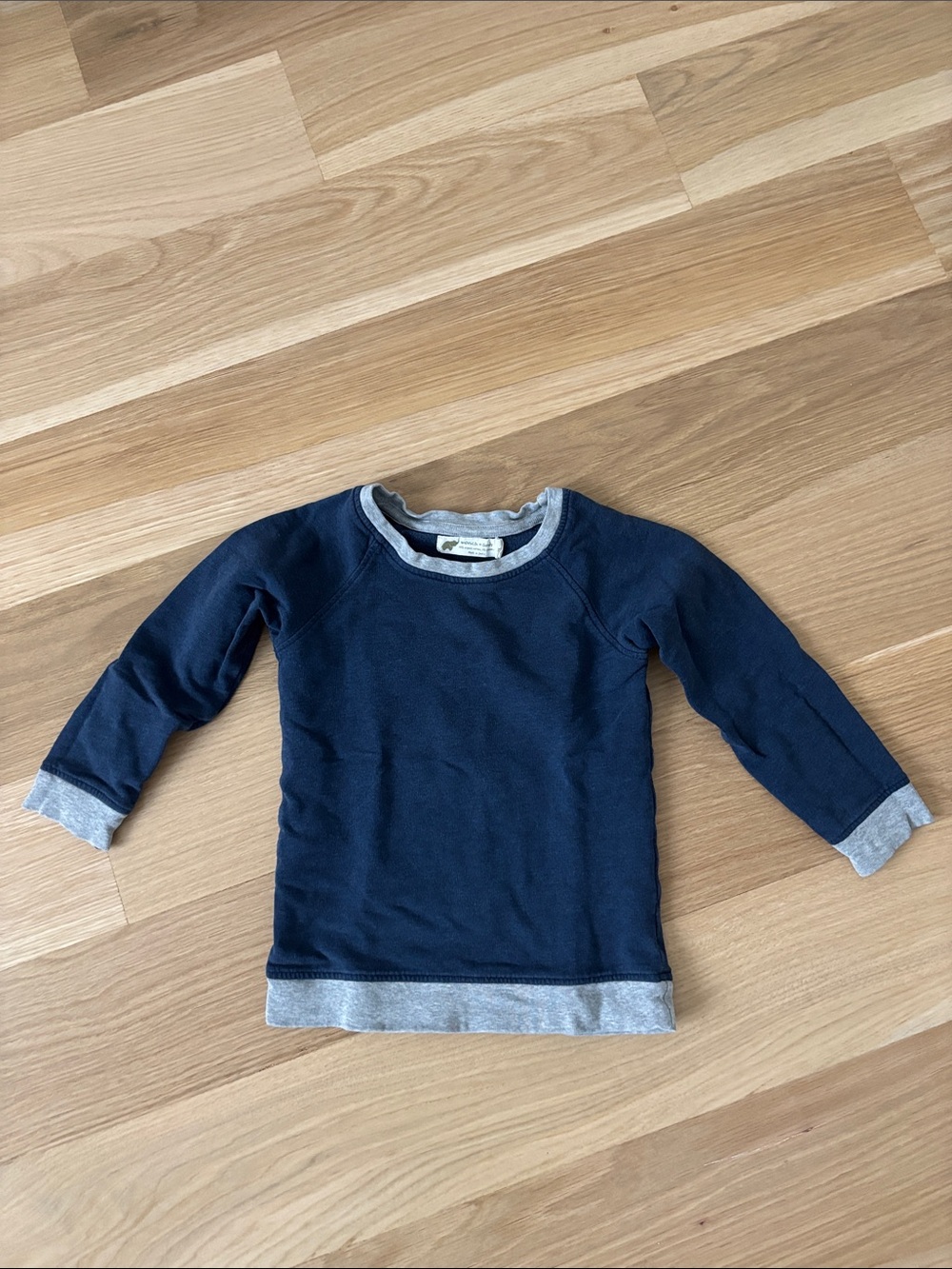 Monica + Andy The Basic Crewneck Sweatshirt in Navy Blue Heather + Heather Grey